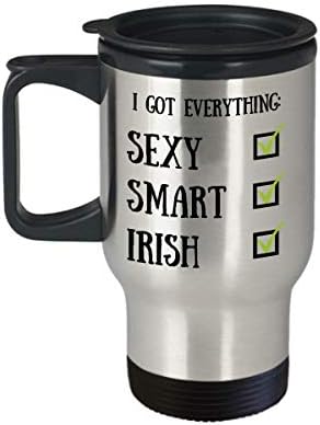 Az ír Utazási Bögre Írország Büszkesége Szexi Okos, Vicces Ajándék Kávé, Tea, Bögrék 14oz Rozsdamentes Acél