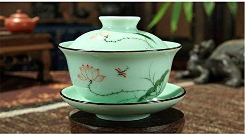 DELIFUR Celadon Kézműves Porcelán Teás Készlet Lotus Téma Porcelán teáskanna Tartozó Teáscsésze Gongdao Kupa Kínából