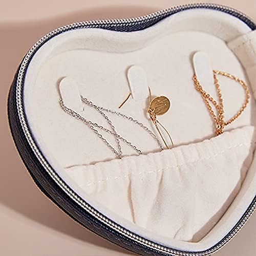 ATAAYJewellery mezőbe, női szív alakú ékszerdoboz, ékszer tároló doboz, kis ékszerdoboz, a fülbevalót, nyakláncot (Sötét