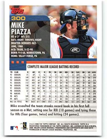 2000 Topps 300 Mike Piazza NM-MT New York Mets Baseball