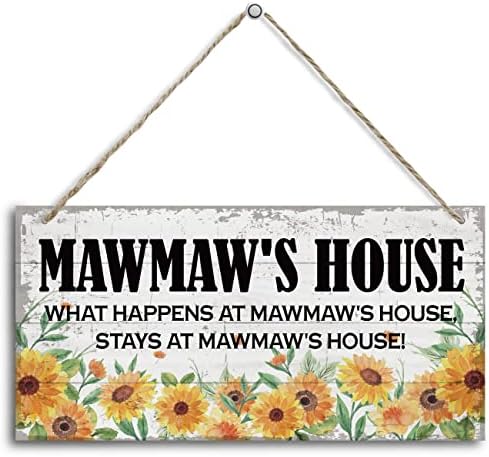 Évjárat Mawmaw Házában, Mi Történik a Mawmaw Háza, Marad Mawmaw Háza Fa Dekoráció Tábla Lóg Nyomtatott Fából készült