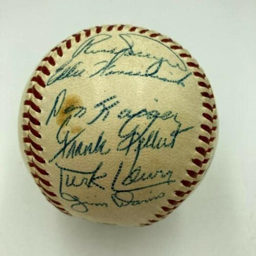 Szép 1956 Chicago Cubs Csapat Aláírt Nemzeti League Baseball Ernie Bankok SZÖVETSÉG COA - Dedikált Baseball