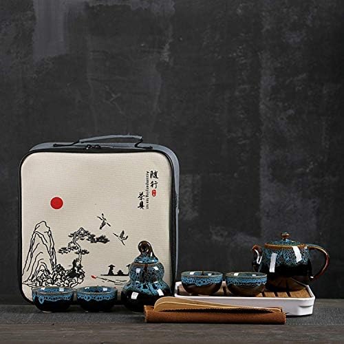Kerámia kung-fu Tea Set,Hordozható Utazási teáskészlet a Teáskannát,a Porcelán -, Tea -, Tartály -, Tea -, Tálca, valamint