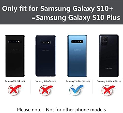 BONHULLE tok Samsung Galaxy S10 Plus/S10+, Klasszikus Szerelmes Szív Virágos Minta Márvány PU Bőr Pénztárca Fedél Kártya