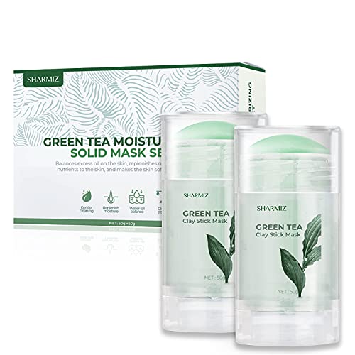 Creip 2 Csomag Zöld Tea Agyag Stick Maszk, Zöld Bot Arcát Maszk, Hidratáló & Olaj, Vezérlés, Mélyen Tisztítja a Pórusokat,