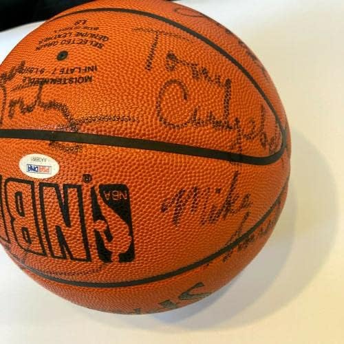 1987-88 Los Angeles Lakers NBA-Bajnok Csapat Aláírt NBA Játék Kosárlabda PSA DNS - Dedikált Kosárlabda