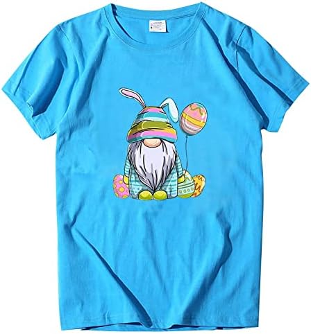 Húsvéti Pólók Női 2023 Alapvető Nyári Pólók Rövid Ujjú Sleeve Alkalmi Tini Lányok Aranyos Húsvéti Gnome Tshirt Blúzok