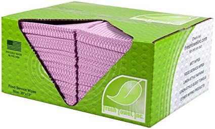 Friss Törülközőt Foodservice Újrahasznosítható Papír Törölköző - 1/4 Hajtás, 13 x 20 cm - Rózsaszín Egyenes Vonal Minta
