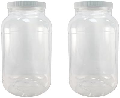 Pinnacle Mercantile 1 Literes Műanyag Üvegeket Csavart Bélelt Fedelek 2 Csomag Széles Szája Élelmiszer StorageContainers