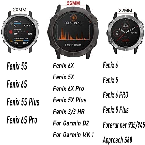 IOTUP 26 22 20 MM Watchband Szíj, a Garmin Fenix 7x ，Fenix 7，Fenix 7s Intelligens Karóra gyorskioldó Szilikon Easyfit