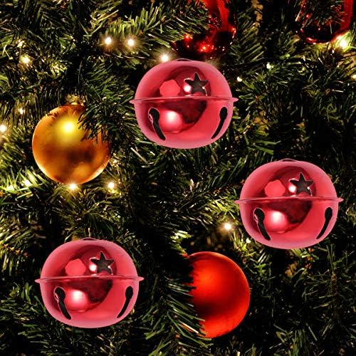 Amosfun 11Pcs Öt Pont Csillag Karácsonyi Harangok, Fényes Mini Csörgő Harangok, Kézzel készült Kis Karácsonyi Jingle
