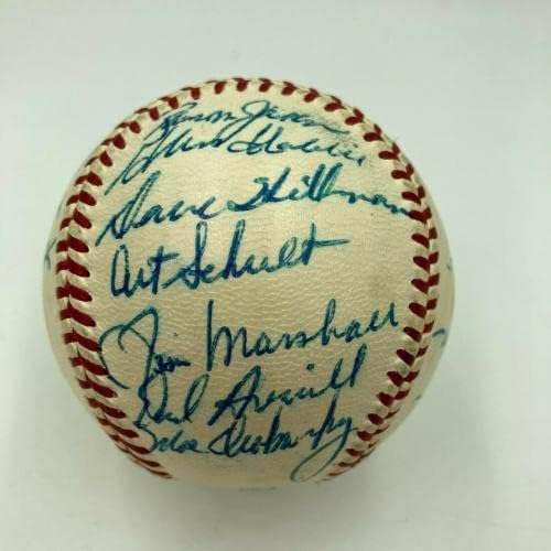 1959 Chicago Cubs Csapat Aláírt Nemzeti League Baseball Ernie Bankok SZÖVETSÉG COA - Dedikált Baseball