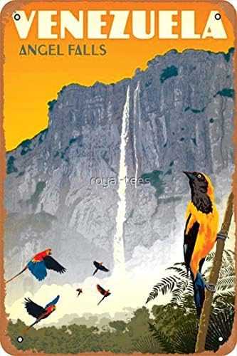 Régi Venezuelai Turizmus Plakát, Poszter Fém Tábla Retro Haza Dekoratív Vintage Adóazonosító Jel 12 x 8 Hüvelyk