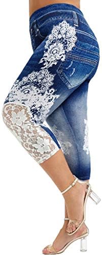 Női Capri Jóga Nadrág Magas Derekú Has Vezérlés Plus Size Virágos Grafikus Nyakkendő Festék Sportos Leggings