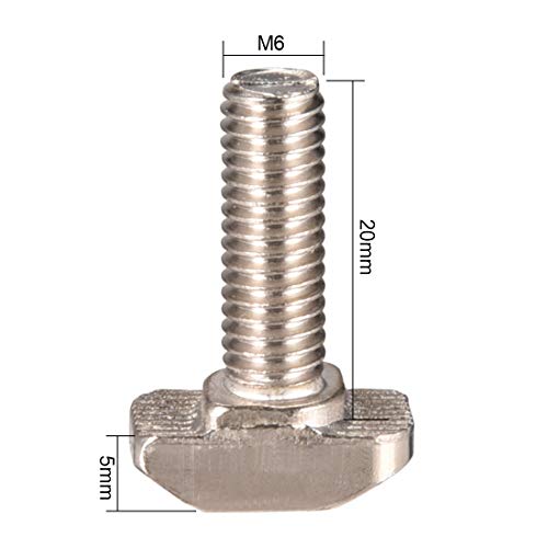 uxcell M6x20mm T-Slot Drop-a Stud Csúszó Csavar Csavar szénacél 8db 30 Sorozat Európai Standard Alumínium Profil