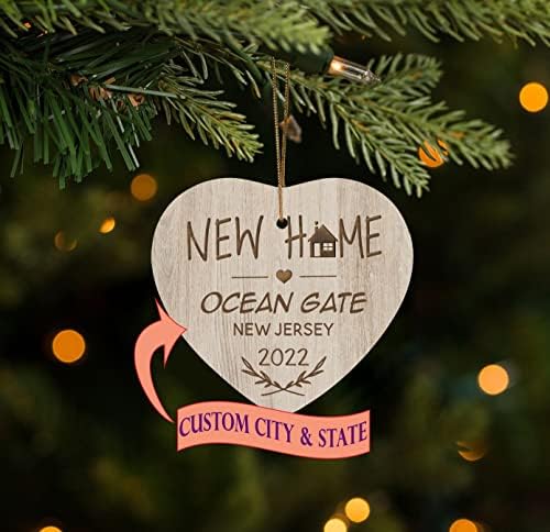 Az Első Karácsony az Új Otthonunk Dísze 2022-Óceán Kapu New Jersey Dísze a karácsonyfa Dekoráció 3 cm Műanyag