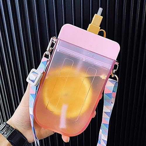 YunQin 300ml Aranyos Szalma Kupa Új Műanyag Pálcika-Alakú Víz Üveg BPA Mentes Átlátszó Lé poharat Alkalmas Felnőtt Lányok