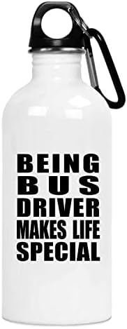 Designsify, Hogy a buszvezető Teszi az Életet Különleges, 20oz Víz, Üveg, Rozsdamentes Acél Szigetelt Dobon, Ajándékok