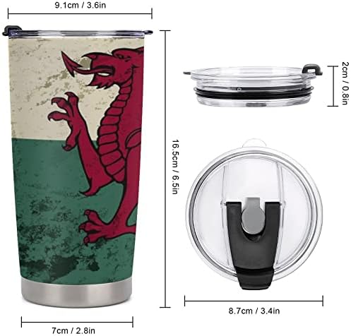 Veterán Walesi Zászló Műanyag Bögre Vákuum Szigetelt Kávét Tartós Autó Kupa Divat Bögre