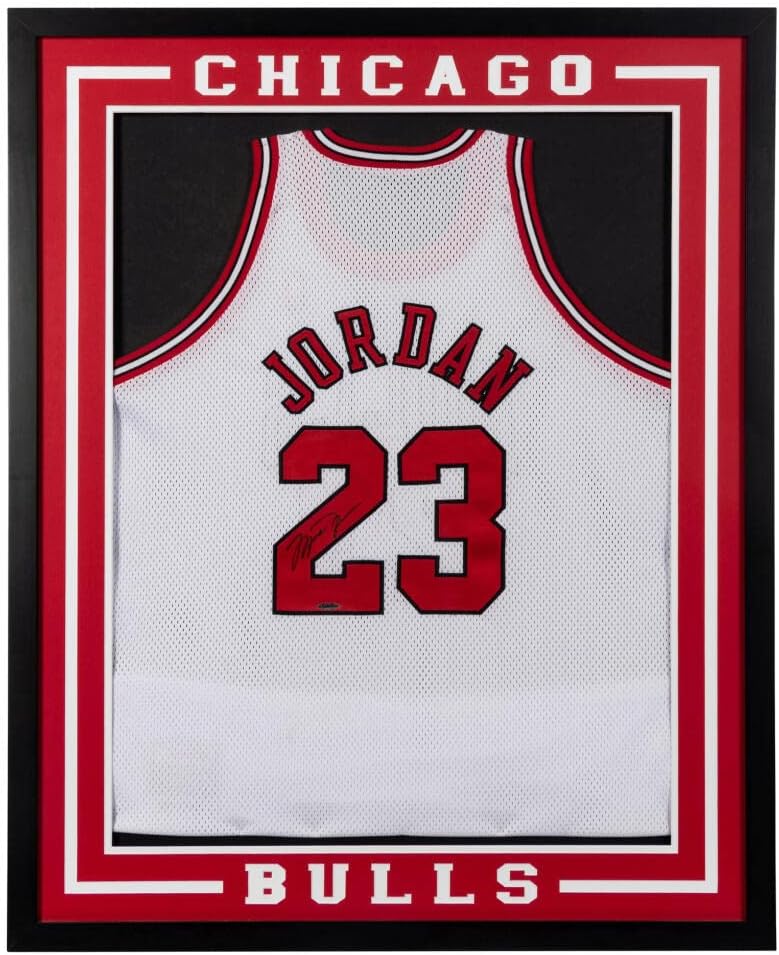 Michael Jordan Chicago Bulls Jersey, Egyedi Keretezett. Auto Felső szint uda vagy