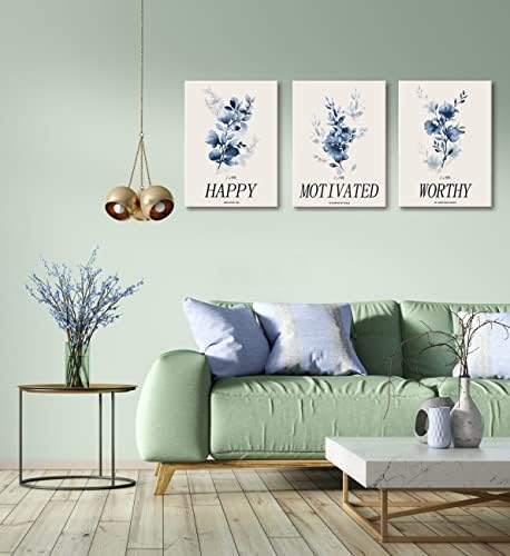 A virág Fal Művészi Nyomatok Modern Kék Virág Festmény, Akvarell Plakátok lakberendezés Növény Művészet Inspiráló Wall