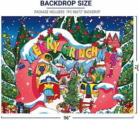 Allenjoy 96 x 72 Boldog Grinchmas Karácsonyi Hátteret Gyerekek Karácsonyi Tél, hull a Hó Boldog Új Évet Ünnep Első Szülinapi