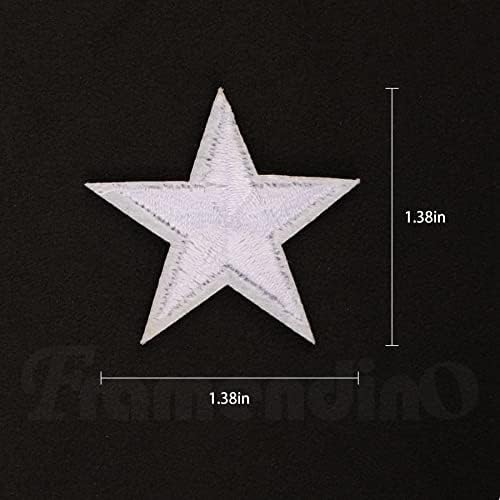Framendino, 24 Csomag Fehér Csillag Vas, a Javítás Varrás Appliqués Foltok Mini 5 Csillag Hímzett Szövet Ruházati DIY