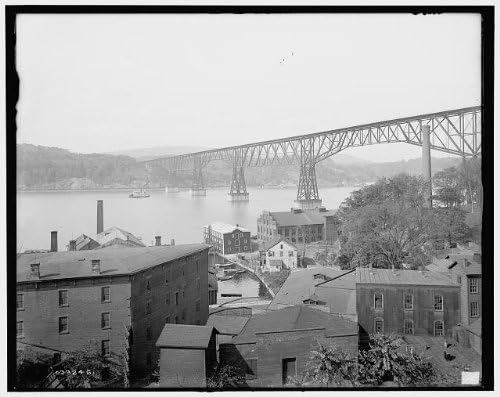 VÉGTELEN FÉNYKÉPEK, Fotó: Poughkeepsie Híd,Vasút,a Hudson Folyón New York,NY,Detroit Kiadó,1900 1