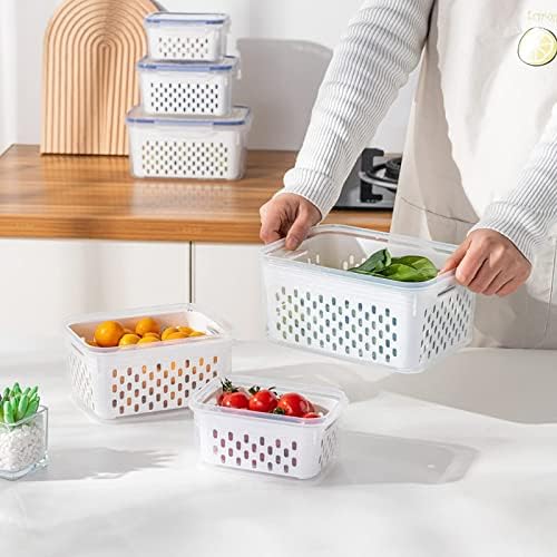 FYUASTO Hűtőben Friss az Élelmiszer-Tároló Tartályok, Több Műanyag Tároló Tartályok Készlet, 5 Csomag Zöldség-Gyümölcs