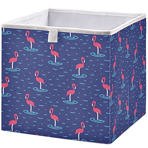 visesunny Szekrényben Kosarak Rózsaszín Flamingó Kék Tároló Tartályok Szövet Kosarak Szervező Polcok Összecsukható a