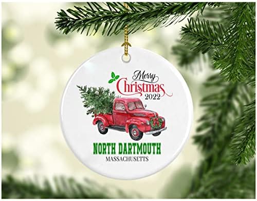 Karácsonyi Dekoráció Fa Boldog Karácsonyt 2022 North Dartmouth Massachusetts Dísz, Vicces Ajándék, Karácsonyi Ünnep,