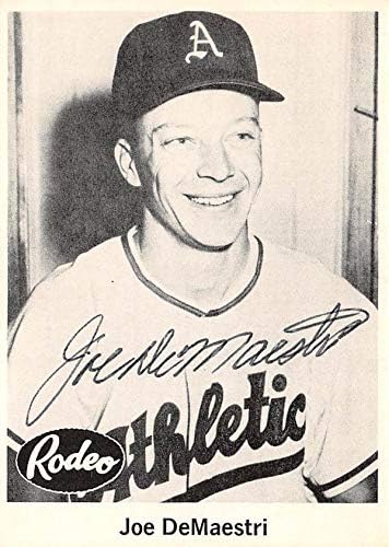 Autogramot Raktár 621564 Joe DeMaestri Dedikált Baseball Kártya - Kansas City Atlétika, 67 1955 Rodeó Hús Megemlékező