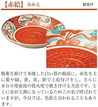 Yamasita Kézműves 1132090 Piros Kép Kiotói Alakú Tál, 3.0 x 3.9 cm (7,5 x 7,5 x 8.5 cm)