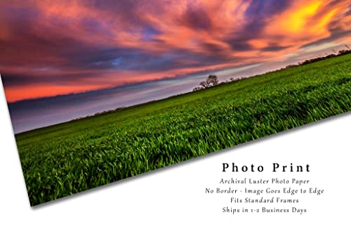 Sky Fotózás Print (keret nélkül) Kép a Felhők Világít a Napfény Vége Mező napnyugtakor Oklahoma Ország Wall Art Jellegű