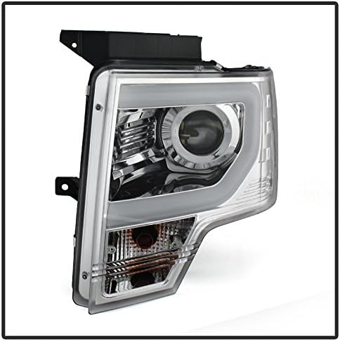 ZMAUTOPARTS DRL LED Projektor Fényszórók Chrome 6 Fehér LED Világítás DRL Kompatibilis a 2009-2014-es Ford F-150