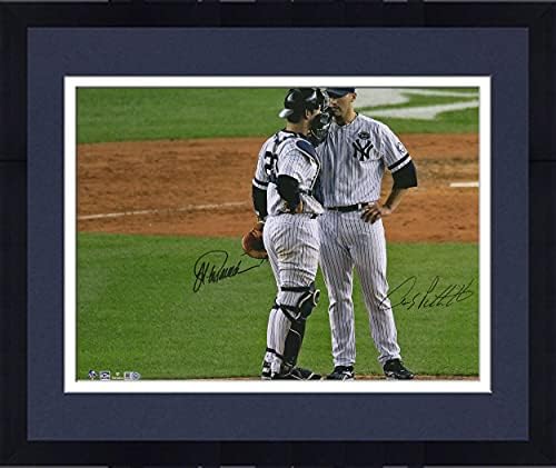 Keretes Andy Pettitte & Jorge Posada New York Yankees Dedikált 16 x 20 2010 ALCS Fénykép - Dedikált MLB Fotók