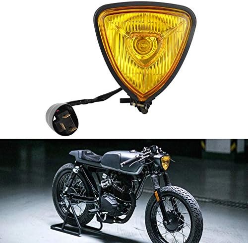 Qiilu Motorkerékpár Háromszög Fényszóró, Univerzális Motorkerékpár Retro Módosított Fém Fényszóró Háromszög Fény, Első