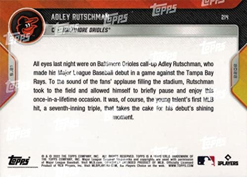 2022 Topps Most Baseball 214 Adley Rutschman Előre Újonc Kártya - Háromágyas az MLB Debütáló