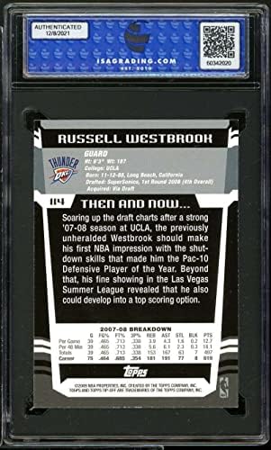 Russell Westbrook Újonc Kártya 2008-09 Topps Utalás 114 ISA 9 MENTA