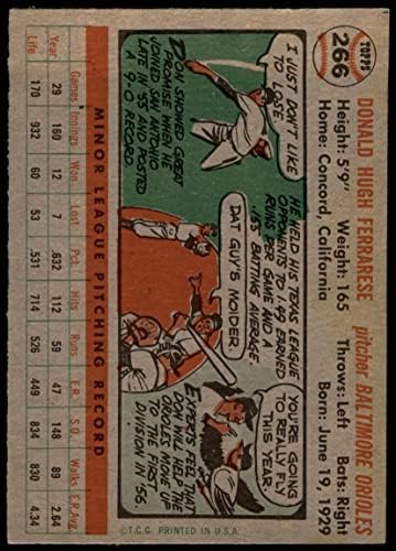 1956 Topps 266 Ne Ferrarese Baltimore Orioles (Baseball Kártya) EX Orioles