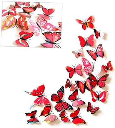 Toyvian 24pcs Ablak Matrica Autó Lóg Fali Dekoráció, Autó Dekoráció 3D Pillangók Fali Dekoráció Butterfl y Ablak Dekoráció