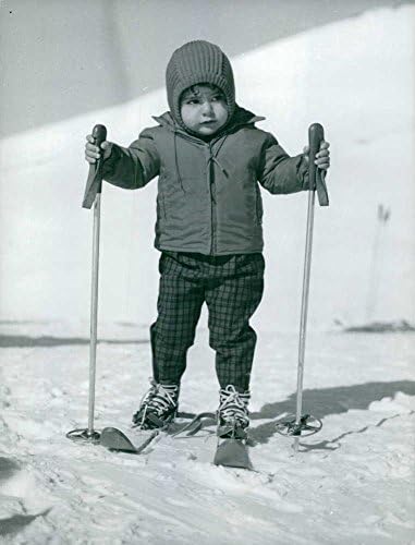 Vintage fotó Hercegnő Farahnaz Pahlavi élvezi síelni.