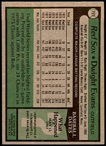 1979 Topps 155 Dwight Evans, a Boston Red Sox (Baseball Kártya) EX/MT Red Sox