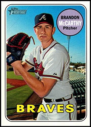 2018 Topps Örökség Magas Száma Baseball 587 Brandon McCarthy Atlanta Braves MLB Hivatalos Kereskedési Kártya