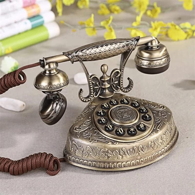 HOUKAI Európai Stílusú Fém Antik Telefon Technológia Retro Divat Home Office Díszek Lemezjátszó Vezetékes Telefon