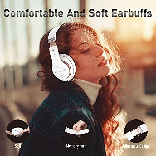 Bluetooth Fejhallgató Át Fül, 6S Összecsukható Vezeték nélküli Fejhallgató 6 EQ Mód, 40 Óra Játékidő HiFi Sztereó Fülhallgató
