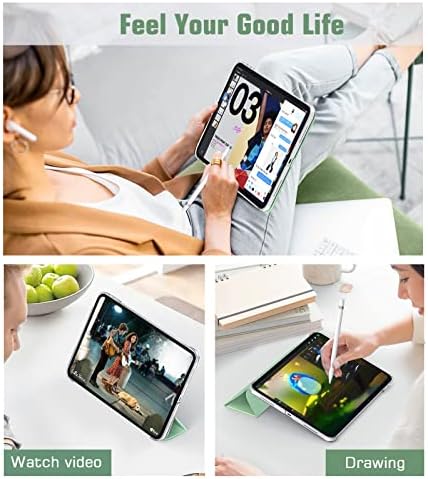 TiMOVO iPad tok iPad 10 Generáció 2022-Ig, Slim Smart Cover iPad 10.9 inch, Védő Trifold Állni, Folio, Áttetsző Kemény