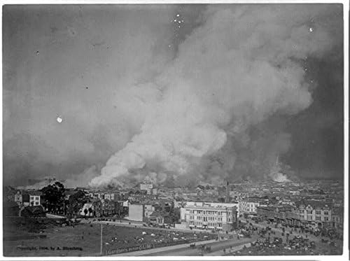 HistoricalFindings Fotó: madártávlatból,Parázsló Belvárosi Szakasz,San Francisco-i Földrengés,Tűz,1906