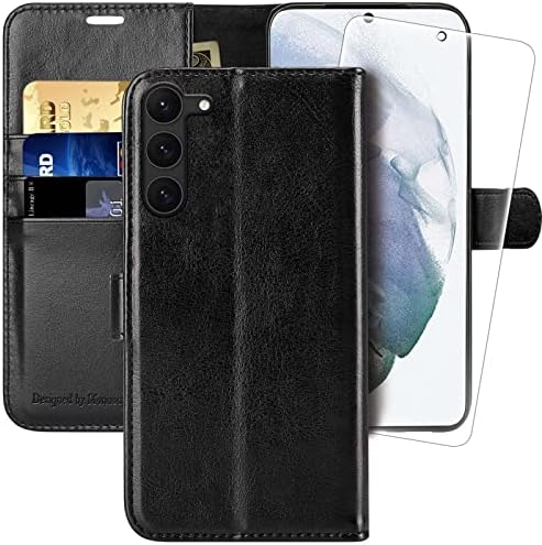 MONASAY Pénztárca tok Galaxy S23+Plusz 5G,[RFID-Blokkoló] Folio Flip Bőr mobiltelefon Borító Hitelkártya tartó Samsung